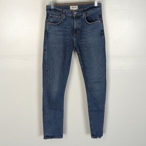 Agolde Distressed Toni Mid Rise Straight Jeans